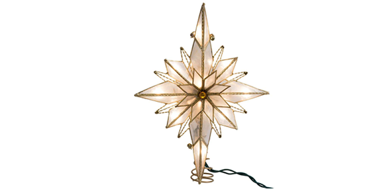 Kurt Adler 10-Light 10-Inch Capiz Classical Multi-Pointed Bethlehem Star Treetop – Just $9.00!