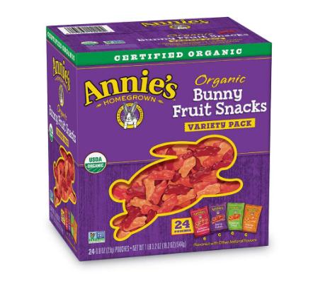 Annie’s Organic Bunny Fruit Snacks, Variety Pack, 24 Pouches – Only $10.17!