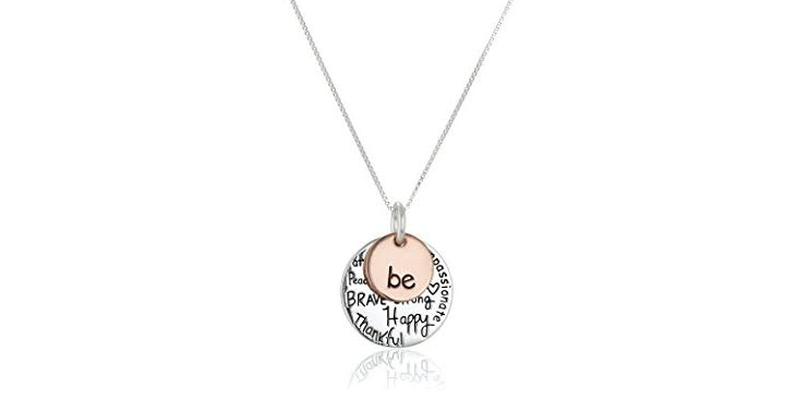 Two-Tone Sterling Silver “Be” Graffiti Charm Necklace, 18″ – Just $16.99!