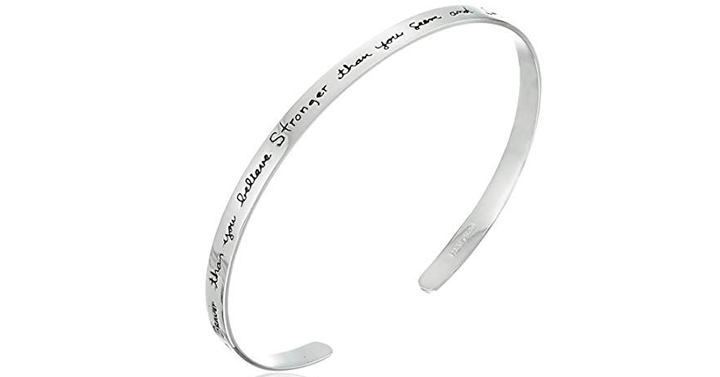 Sterling Silver Sentiment Cuff Bracelet – Just $19.99!