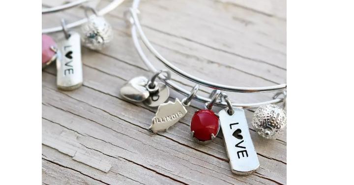 Personalized State Charm Bangle – Only $6.99!