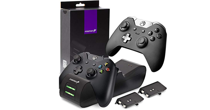 Xbox One/One X/One S Controller Charger, [Dual Slot] High Speed Docking/Charging Station with 2 x 1000mAh Rechargeable Battery Packs – Just $17.49!