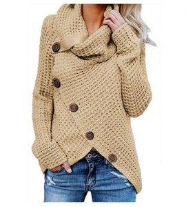 Women’s Chunky Turtle Cowl Neck Asymmetric Hem Wrap Sweater as low as $18.98!
