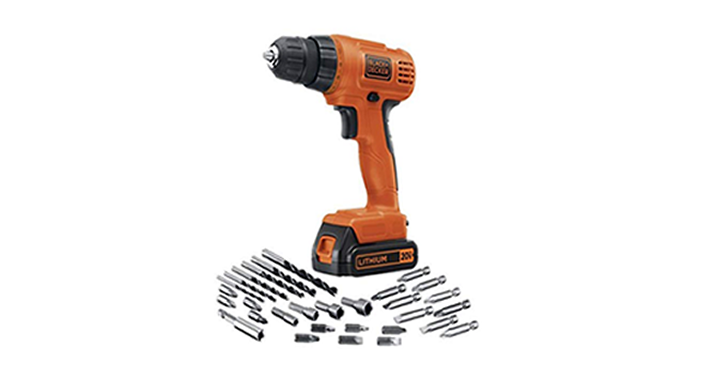 BLACK+DECKER 20-Volt Max Lithium Drill/Driver with 30 Accessories and 20V Lithium Cordless Multi-Purpose Inflator – Just $84.00!