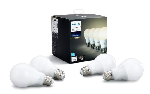 Philips Hue White 4-Pack 60W Equivalent Dimmable LED Smart Bulb – Only $39.99 Shipped!