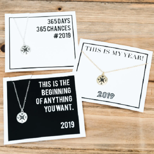 2019 Compass Necklace & Card Only $4.99!