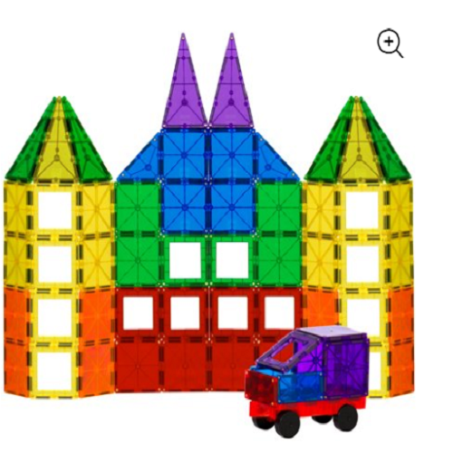 Best Choice Products 100-Piece Transparent Rainbow Magnetic Building Geometric Tiles w/ Wagon and Carrying Case Only $34.97 Shipped!! (Reg. $100)