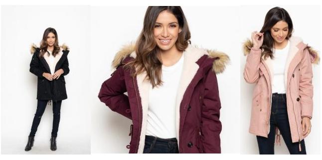 Fur Hooded Sherpa Lined Jacket – Only $32.99!