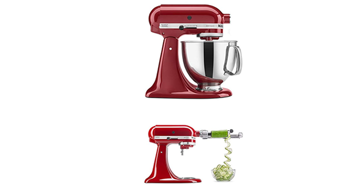 KitchenAid Artisan Series 5-Qt. Stand Mixer- Empire Red and Spiralizer Attachment – Just $249.99!