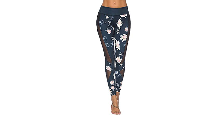 Mint Lilac Women’s High Waist Workout Tummy Control Leggings – Just $10.00!