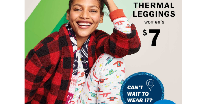 Old Navy: Women’s Thermal Leggings Only $7.00 Each! 7 Patterns to Choose From!