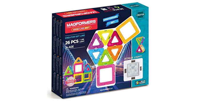 Magformers Neon (26 Piece) + Bonus Light Magnetic Building Block Only $17.44 Shipped! (Reg. $50)