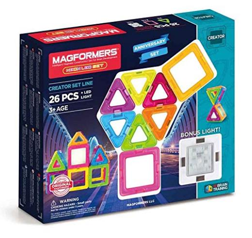 Magformers Neon (26 Piece) + Bonus Light Magnetic Building Blocks – Only $17.44!