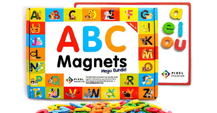 Pixel Premium ABC Magnets for Kids Gift Set – 142 Magnetic Letters Only $15.99 Shipped! (Reg. $35)