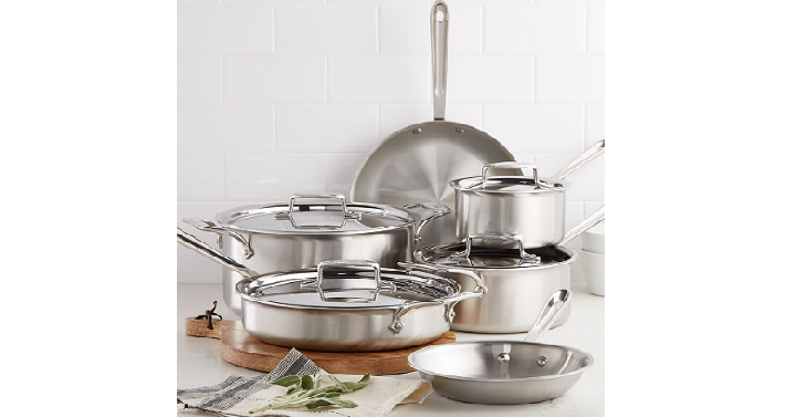 All-Clad Brushed Stainless Steel 10-Pc. Cookware Set Only $489.99 Shipped! (Reg. $1129.99) Awesome Reviews!