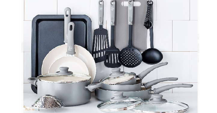 GreenLife Ceramic Non-stick Cookware Set (18-Piece Set) Only $49 Shipped! (Reg. $130)
