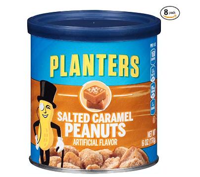 Planters Flavored Peanuts, Salted Caramel, 6 Ounce Canister (Pack of 8) – Only $10!