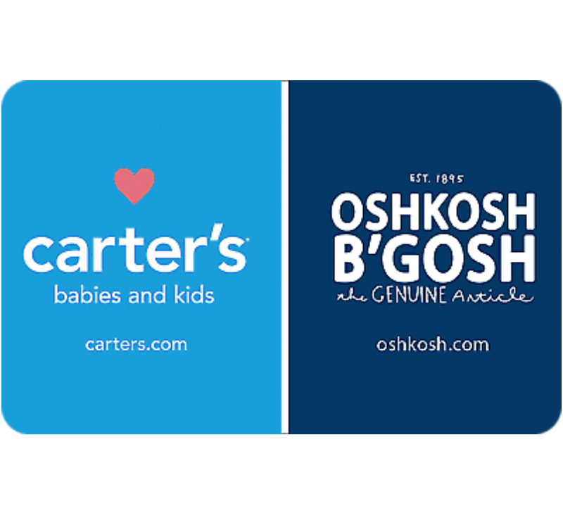 FREE $10 Carter’s / Oshkosh Gift Card w/ $50 Gift Card Purchase!