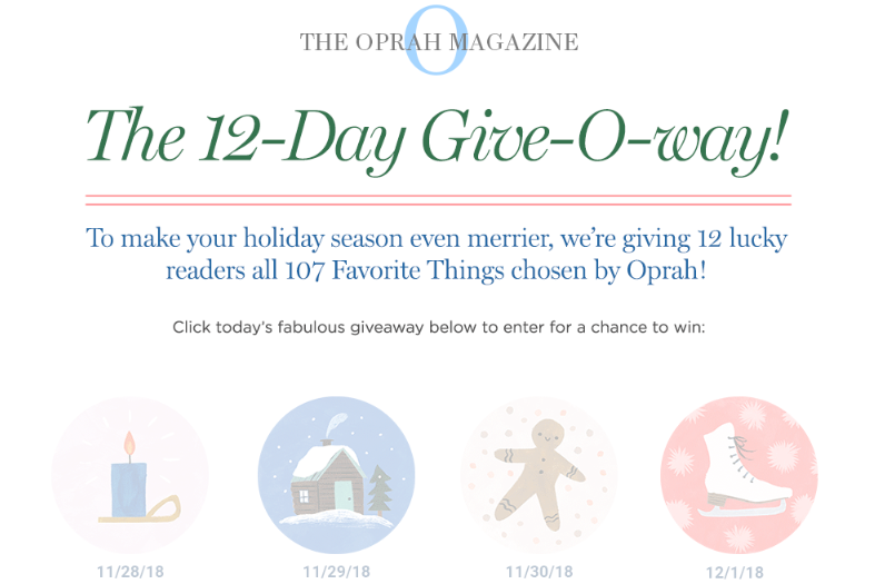 Enter to Win Oprah’s 2018 Favorite Things Prize Pack!