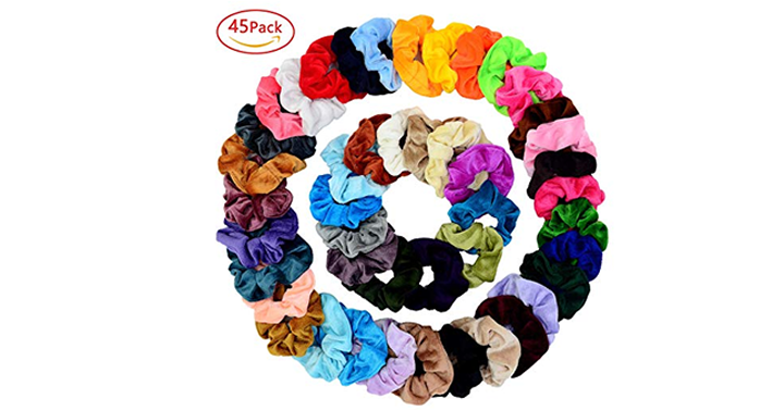 45 Hair Scrunchies Elastic Hair Bands – Just $17.99!