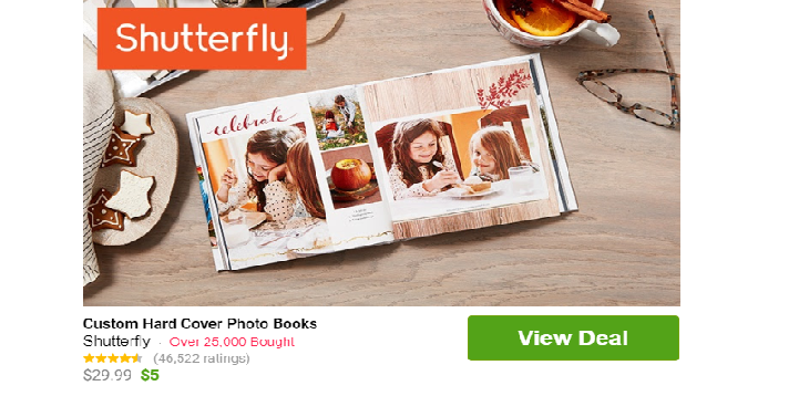 HOT! Groupon: Get a Shutterfly 20-Page 8″x8″ Custom Hard Cover Photo Book for Only $5.00!