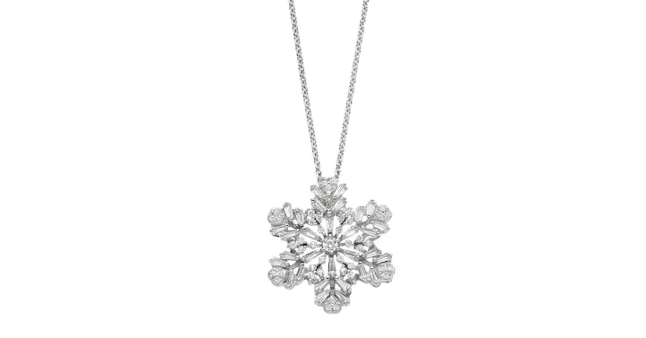 Kohl’s 30% Off! Earn Kohl’s Cash! Stack Codes! FREE Shipping! Hallmark Sterling Silver Cubic Zirconia Snowflake Pendant Necklace – Just $39.89!