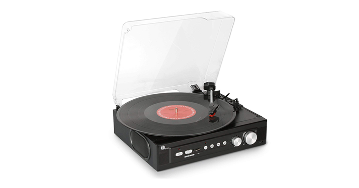 Belt-Drive 3-Speed Mini Stereo Turntable with Built in Speakers, Supports Vinyl to MP3 Recording – Just $27.99!