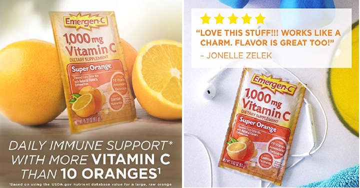 Emergen-C (60 Count) Dietary Supplement Mix with 1000mg Vitamin C Only $13.53 Shipped!