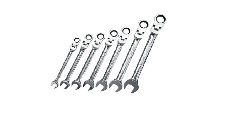 GearWrench 7 pc. Metric Full Polish Ratcheting Flex Head Combination Wrench Set Only $25.49! (Reg. $100)