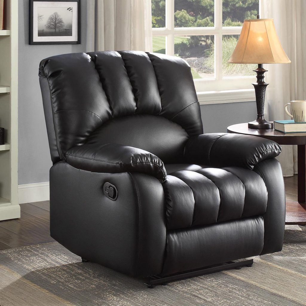Black Mainstays Recliner with Pocketed Comfort Coils—$199.00!