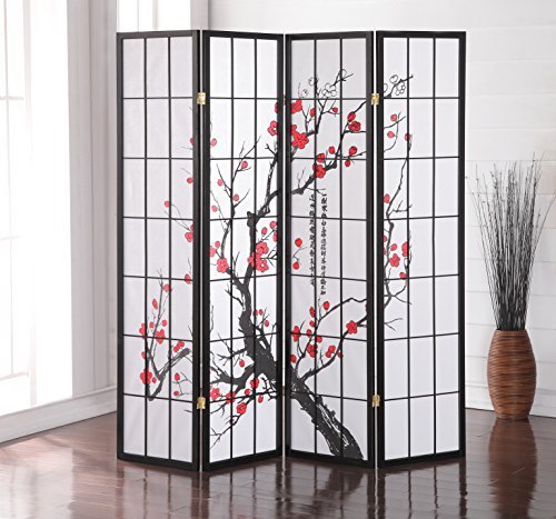 Japanese Blossom 4-Panel Screen Room Divider Only $69.00!