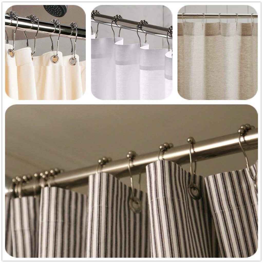 Rustproof Stainless Steel Shower Curtain Hooks, 12-ct Only $5.99!
