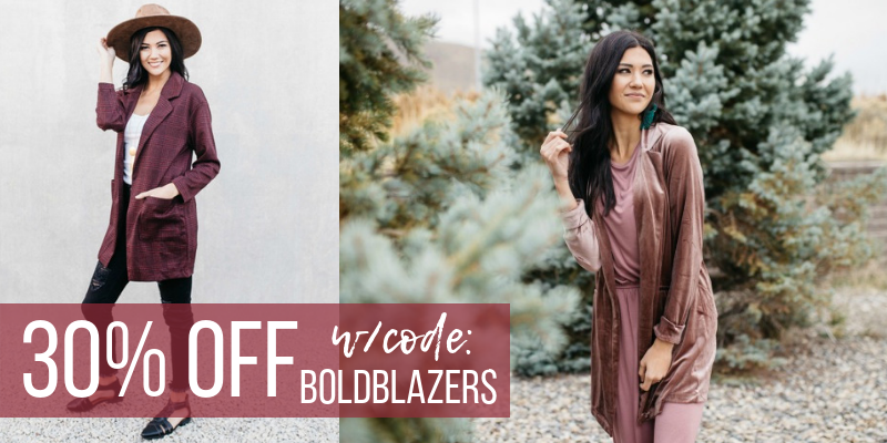 Cents of Style Bold & Full Wednesday! CUTE Blazers – 30% Off! FREE SHIPPING!