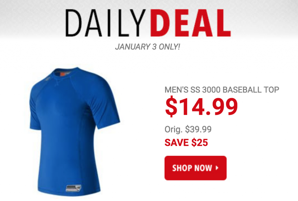 Men’s New Balance SS 3000 Baseball Top Just $14.99 Today Only!