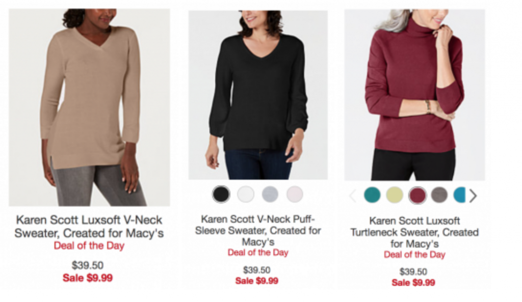 Karen Scott Sweaters Just $9.99 Today Only At Macy’s! (Reg. $39.50)