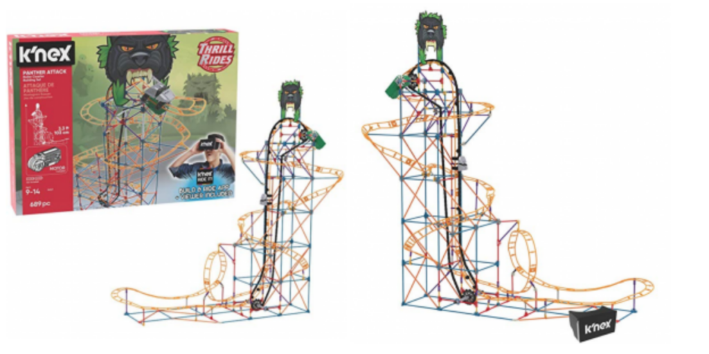 K’NEX Thrill Rides – Panther Attack Roller Coaster Building Set with Ride It! App Just $24.50!