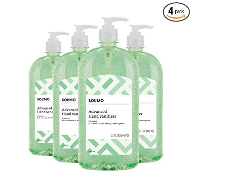 Amazon Brand – Solimo Hand Sanitizer 32oz 4-Pack $9.87 Shipped!