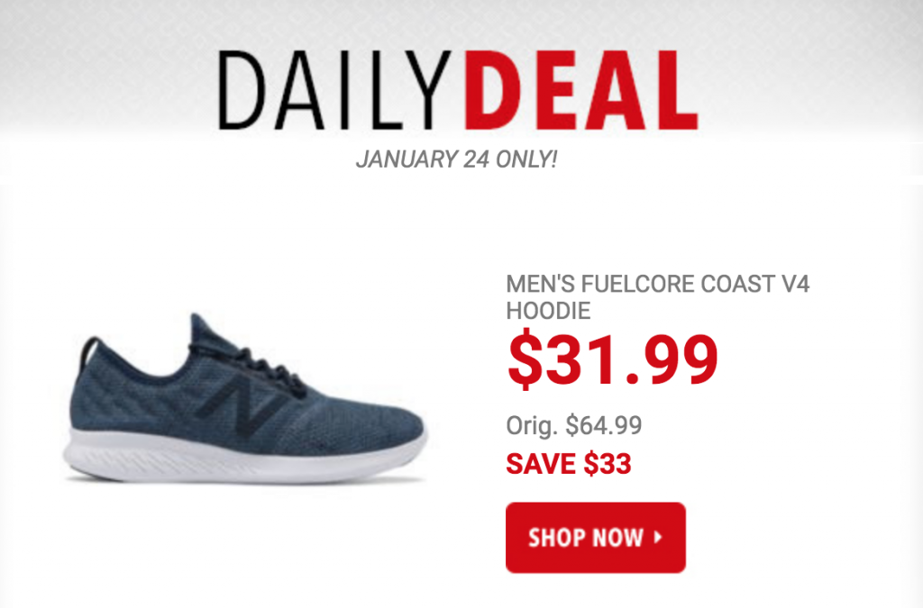 New Balance Men’s FuelCore Coast v4 Running Shoes Just $31.99 Today Only! (Reg. $64.99)