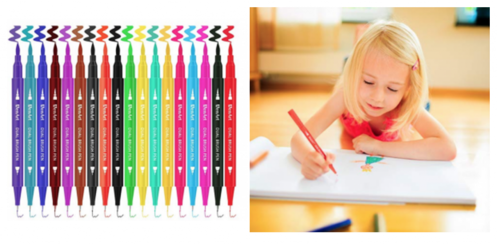 Dual Brush Art Markers, Fine Tip Pen & Brush Highlighter 18-Count Just $6.99!