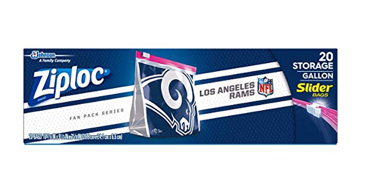 Ziploc Brand NFL LA Rams Slider Gallon, 20 ct – Just $3.65! Get SuperBowl Ready! LOTS of teams!