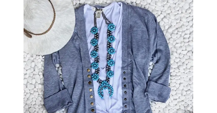 3/4 Sleeve Snap Cardi from Jane – Just $12.99! 19 Colors Available!