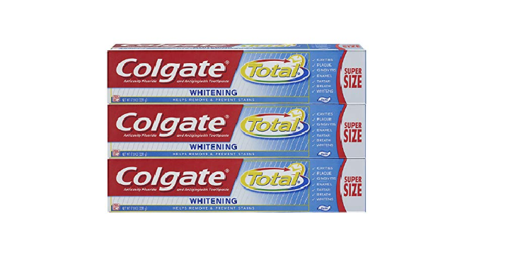 Colgate Total Whitening Toothpaste – 7.8 ounce (3 Count) Only $5.73 Shipped!