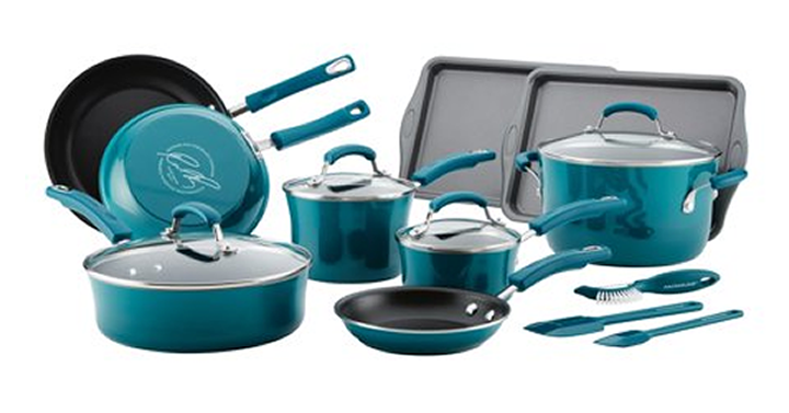 Rachael Ray’s 16 Piece Classic Brights Porcelain Enamel Nonstick Cookware Set – Just $64.97! Save over $100!