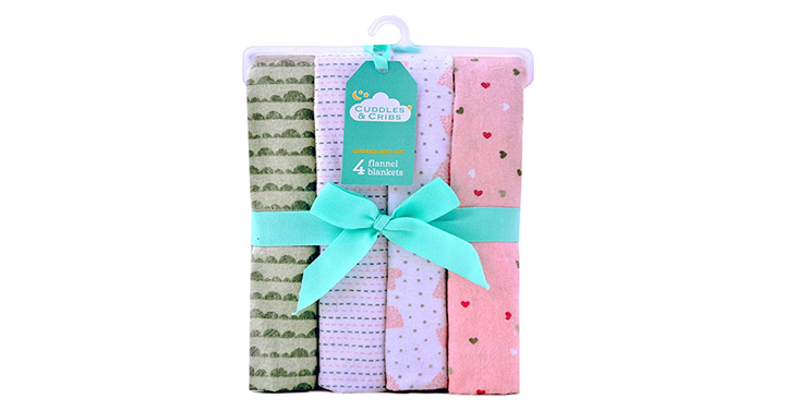 Cuddles & Cribs Cotton Flannel Receiving Blankets – Pack of 4 – Just $9.75!