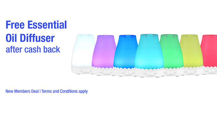 Awesome Freebie! Get a FREE Essential Oil Diffuser from TopCashBack!