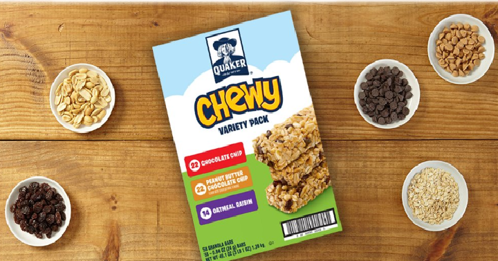 Quaker Chewy Granola Bars, Variety Pack, 58 Count Only $7.47!