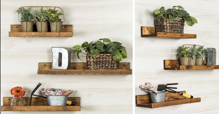 Set of 3 Shallow Rustic Luxe Shelves Only $32.99! (Reg. $70)