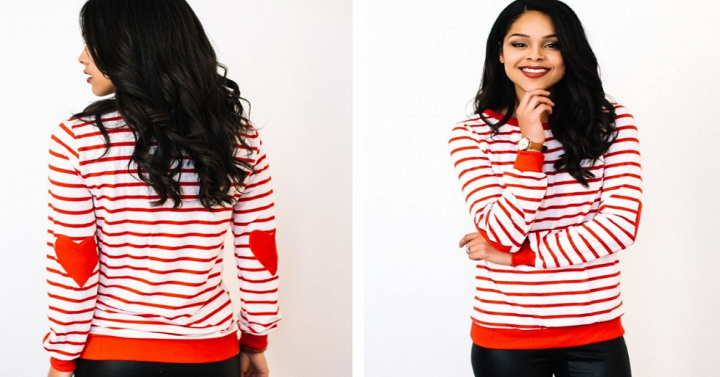 Heart Elbow Patch Sweater Only $21.99! (Reg. $45.99)