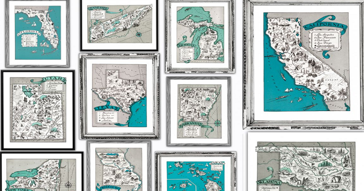 Large Vintage State Maps – Canvas Paper Prints Only $3.77! (Reg. $18)