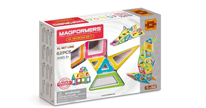 Magformers XL Neon 62 pc Set Only $46.20 Shipped! (Reg. $100)